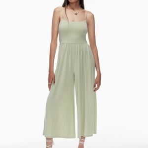 Wilfred Sage Green Market Jumpsuit Large Wide Leg Comfy Stretchy Summer Soft